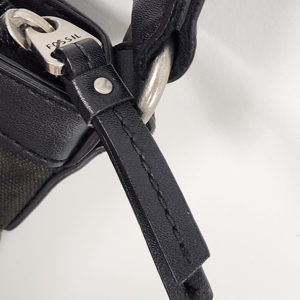 Fossil Black Canvas Polkadot Crossbody Bag - Picture 5 of 13